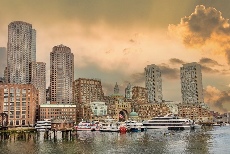 Boston skyline during 2025 tour